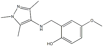 4-methoxy-2-{[(1,3,5-trimethyl-1H-pyrazol-4-yl)amino]methyl}phenol Struktur