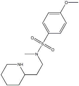 4-methoxy-N-methyl-N-[2-(piperidin-2-yl)ethyl]benzene-1-sulfonamide Struktur