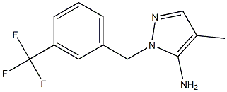 4-methyl-1-{[3-(trifluoromethyl)phenyl]methyl}-1H-pyrazol-5-amine Struktur