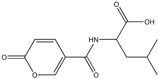 4-methyl-2-{[(2-oxo-2H-pyran-5-yl)carbonyl]amino}pentanoic acid Struktur