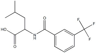 4-methyl-2-{[3-(trifluoromethyl)phenyl]formamido}pentanoic acid Struktur