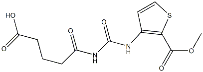 5-({[2-(methoxycarbonyl)thiophen-3-yl]carbamoyl}amino)-5-oxopentanoic acid Struktur