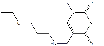 5-({[3-(ethenyloxy)propyl]amino}methyl)-1,3-dimethyl-1,2,3,4-tetrahydropyrimidine-2,4-dione Struktur