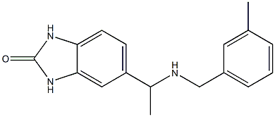 5-(1-{[(3-methylphenyl)methyl]amino}ethyl)-2,3-dihydro-1H-1,3-benzodiazol-2-one Struktur