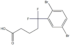 5-(2,5-dibromophenyl)-5,5-difluoropentanoic acid Struktur