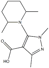 5-(2,6-dimethylpiperidin-1-yl)-1,3-dimethyl-1H-pyrazole-4-carboxylic acid Struktur