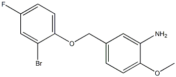 5-(2-bromo-4-fluorophenoxymethyl)-2-methoxyaniline Struktur