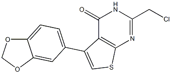 5-(2H-1,3-benzodioxol-5-yl)-2-(chloromethyl)-3H,4H-thieno[2,3-d]pyrimidin-4-one Struktur