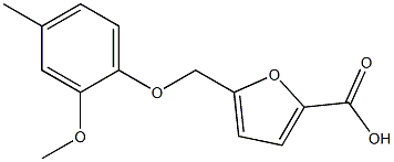 5-(2-methoxy-4-methylphenoxymethyl)furan-2-carboxylic acid Struktur