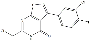 5-(3-chloro-4-fluorophenyl)-2-(chloromethyl)-3H,4H-thieno[2,3-d]pyrimidin-4-one Struktur