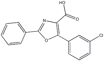 5-(3-chlorophenyl)-2-phenyl-1,3-oxazole-4-carboxylic acid Struktur