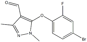 5-(4-bromo-2-fluorophenoxy)-1,3-dimethyl-1H-pyrazole-4-carbaldehyde Struktur