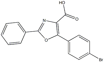 5-(4-bromophenyl)-2-phenyl-1,3-oxazole-4-carboxylic acid Struktur