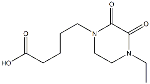 5-(4-ethyl-2,3-dioxopiperazin-1-yl)pentanoic acid Struktur