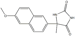 5-(6-methoxynaphthalen-2-yl)-5-methylimidazolidine-2,4-dione Struktur