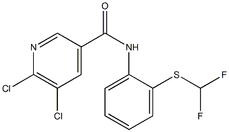 5,6-dichloro-N-{2-[(difluoromethyl)sulfanyl]phenyl}pyridine-3-carboxamide Struktur