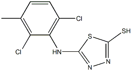 5-[(2,6-dichloro-3-methylphenyl)amino]-1,3,4-thiadiazole-2-thiol Struktur