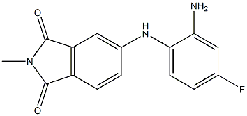 5-[(2-amino-4-fluorophenyl)amino]-2-methyl-2,3-dihydro-1H-isoindole-1,3-dione Struktur