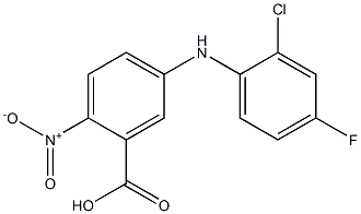 5-[(2-chloro-4-fluorophenyl)amino]-2-nitrobenzoic acid Struktur