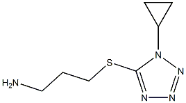 5-[(3-aminopropyl)sulfanyl]-1-cyclopropyl-1H-1,2,3,4-tetrazole Struktur