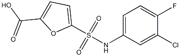 5-[(3-chloro-4-fluorophenyl)sulfamoyl]furan-2-carboxylic acid Struktur