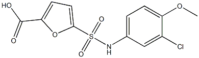 5-[(3-chloro-4-methoxyphenyl)sulfamoyl]furan-2-carboxylic acid Struktur