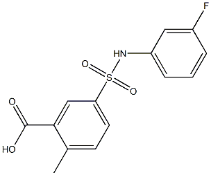 5-[(3-fluorophenyl)sulfamoyl]-2-methylbenzoic acid Struktur