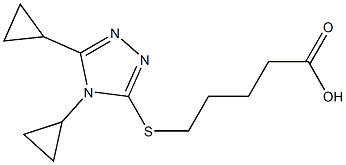 5-[(4,5-dicyclopropyl-4H-1,2,4-triazol-3-yl)sulfanyl]pentanoic acid Struktur