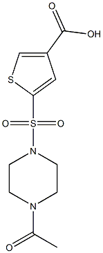 5-[(4-acetylpiperazine-1-)sulfonyl]thiophene-3-carboxylic acid Struktur