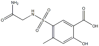 5-[(carbamoylmethyl)sulfamoyl]-2-hydroxy-4-methylbenzoic acid Struktur