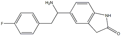 5-[1-amino-2-(4-fluorophenyl)ethyl]-2,3-dihydro-1H-indol-2-one Struktur