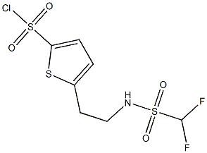 5-[2-(difluoromethane)sulfonamidoethyl]thiophene-2-sulfonyl chloride Struktur