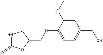 5-[4-(hydroxymethyl)-2-methoxyphenoxymethyl]-1,3-oxazolidin-2-one Struktur