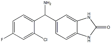 5-[amino(2-chloro-4-fluorophenyl)methyl]-2,3-dihydro-1H-1,3-benzodiazol-2-one Struktur