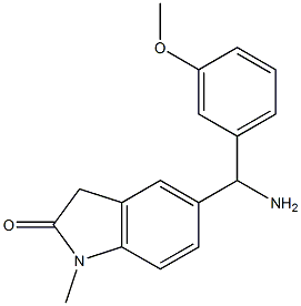 5-[amino(3-methoxyphenyl)methyl]-1-methyl-2,3-dihydro-1H-indol-2-one Struktur