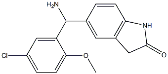 5-[amino(5-chloro-2-methoxyphenyl)methyl]-2,3-dihydro-1H-indol-2-one Struktur