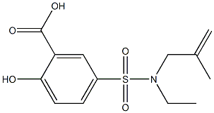 5-[ethyl(2-methylprop-2-en-1-yl)sulfamoyl]-2-hydroxybenzoic acid Struktur