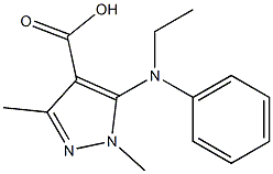 5-[ethyl(phenyl)amino]-1,3-dimethyl-1H-pyrazole-4-carboxylic acid Struktur