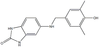 5-{[(4-hydroxy-3,5-dimethylphenyl)methyl]amino}-2,3-dihydro-1H-1,3-benzodiazol-2-one Struktur