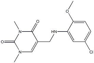 5-{[(5-chloro-2-methoxyphenyl)amino]methyl}-1,3-dimethyl-1,2,3,4-tetrahydropyrimidine-2,4-dione Struktur