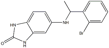 5-{[1-(2-bromophenyl)ethyl]amino}-2,3-dihydro-1H-1,3-benzodiazol-2-one Struktur