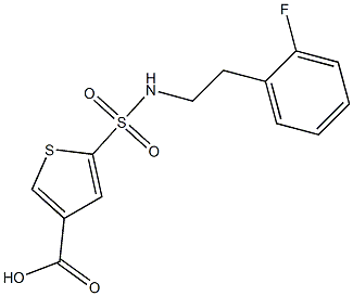 5-{[2-(2-fluorophenyl)ethyl]sulfamoyl}thiophene-3-carboxylic acid Struktur