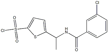 5-{1-[(3-chlorophenyl)formamido]ethyl}thiophene-2-sulfonyl chloride Struktur