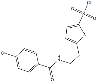 5-{2-[(4-chlorophenyl)formamido]ethyl}thiophene-2-sulfonyl chloride Struktur