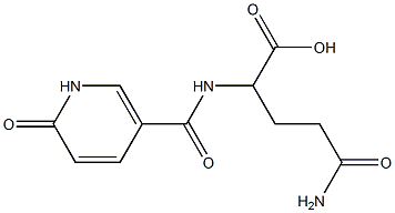 5-amino-5-oxo-2-{[(6-oxo-1,6-dihydropyridin-3-yl)carbonyl]amino}pentanoic acid Struktur