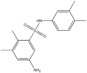 5-amino-N-(3,4-dimethylphenyl)-2,3-dimethylbenzene-1-sulfonamide Struktur