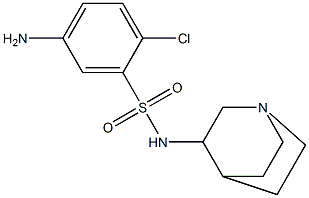 5-amino-N-{1-azabicyclo[2.2.2]octan-3-yl}-2-chlorobenzene-1-sulfonamide Struktur