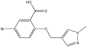 5-bromo-2-[(1-methyl-1H-pyrazol-4-yl)methoxy]benzoic acid Struktur