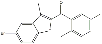 5-bromo-2-[(2,5-dimethylphenyl)carbonyl]-3-methyl-1-benzofuran Struktur