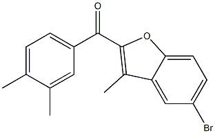 5-bromo-2-[(3,4-dimethylphenyl)carbonyl]-3-methyl-1-benzofuran Struktur